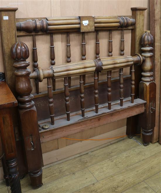 An early Victorian mahogany bedstead, W.4ft 6in.